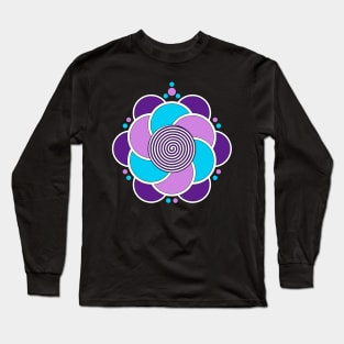 Geometric Crop Circle Pattern Long Sleeve T-Shirt